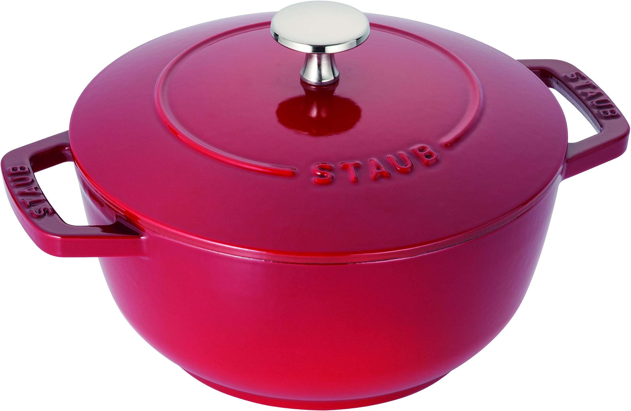 ストウブ(Staub) 「 ワナベ チェリー M 18cm 」 両手 鋳物 ホーロー 鍋 炊飯 2合 IH対応 【日本正規販売品】 Wa-NABE 40501-007