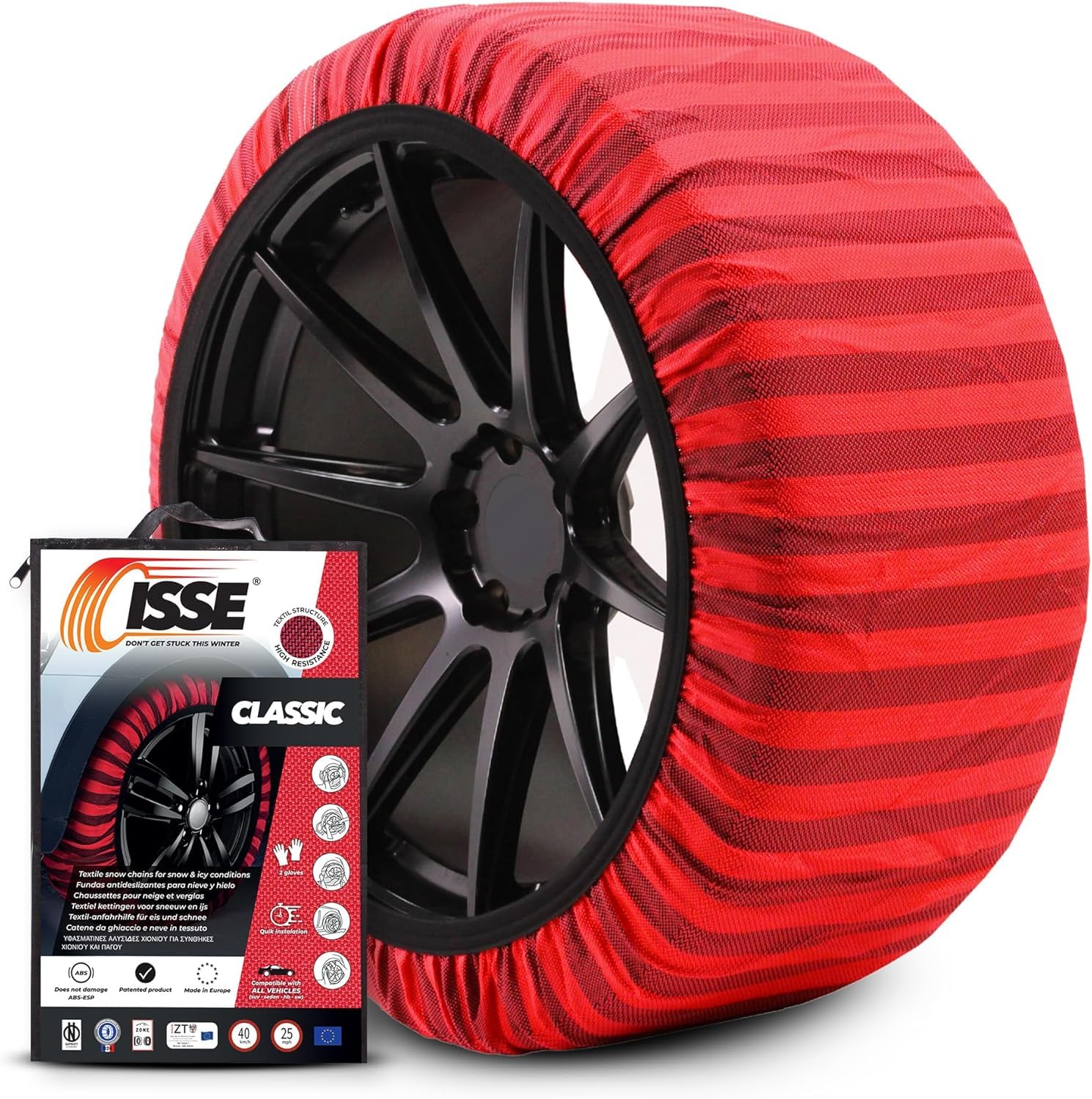 【国内正規品】ISSE Safety(イッセ セイフティー) 布製タイヤチェーン スノーソックス オートセンター機能搭載 Classic サイズ 66 C60066 レッド 8,801円