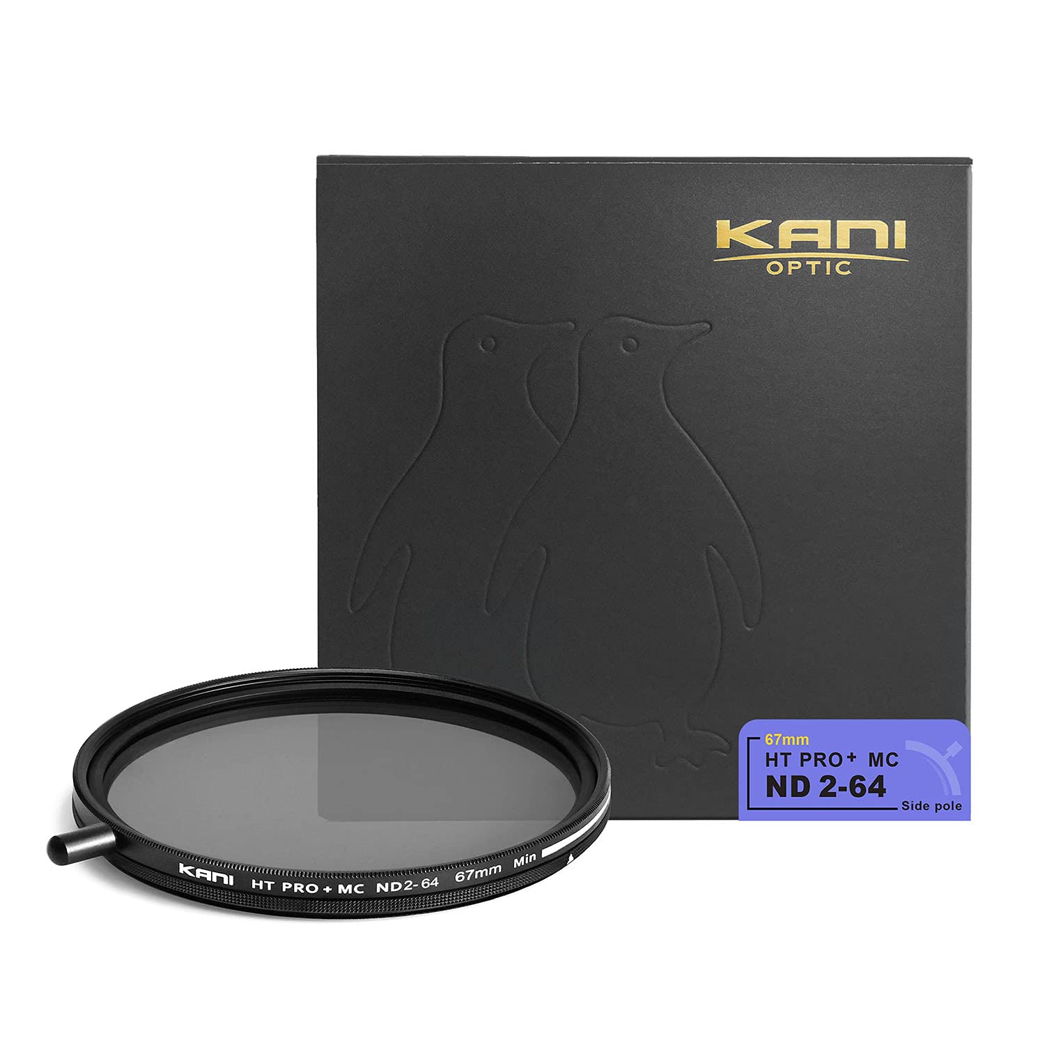 KANI 67mm 可変NDフィルター HT PRO+ MC ND2-64 減光効果最大6絞り分 着脱式調整用ノブ付 高濃度時X状ムラ抑制 低反射 撥水 撥油 防汚 ナノコーティング 809230