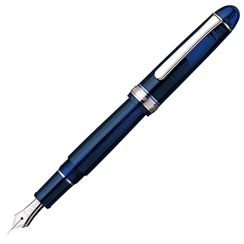 プラチナ万年筆 万年筆 F 細字 3776 センチュリー ロジウムフィニッシュ シャルトルブルー PNB-18000CR 51-2 両用式 正規輸入品