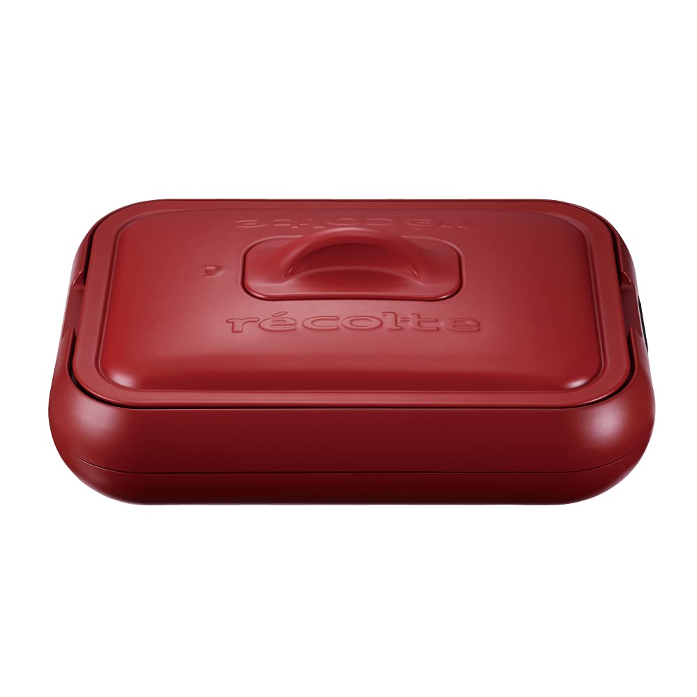 recolte レコルト ホットプレート たこやき器 たこ焼きプレート 2way コンパクト フラットプレート 丸洗い可能 洗いやすい おしゃれ 温度調節機能付き 1人暮らしにも ヒーター内蔵 レッド RHP-1(R)