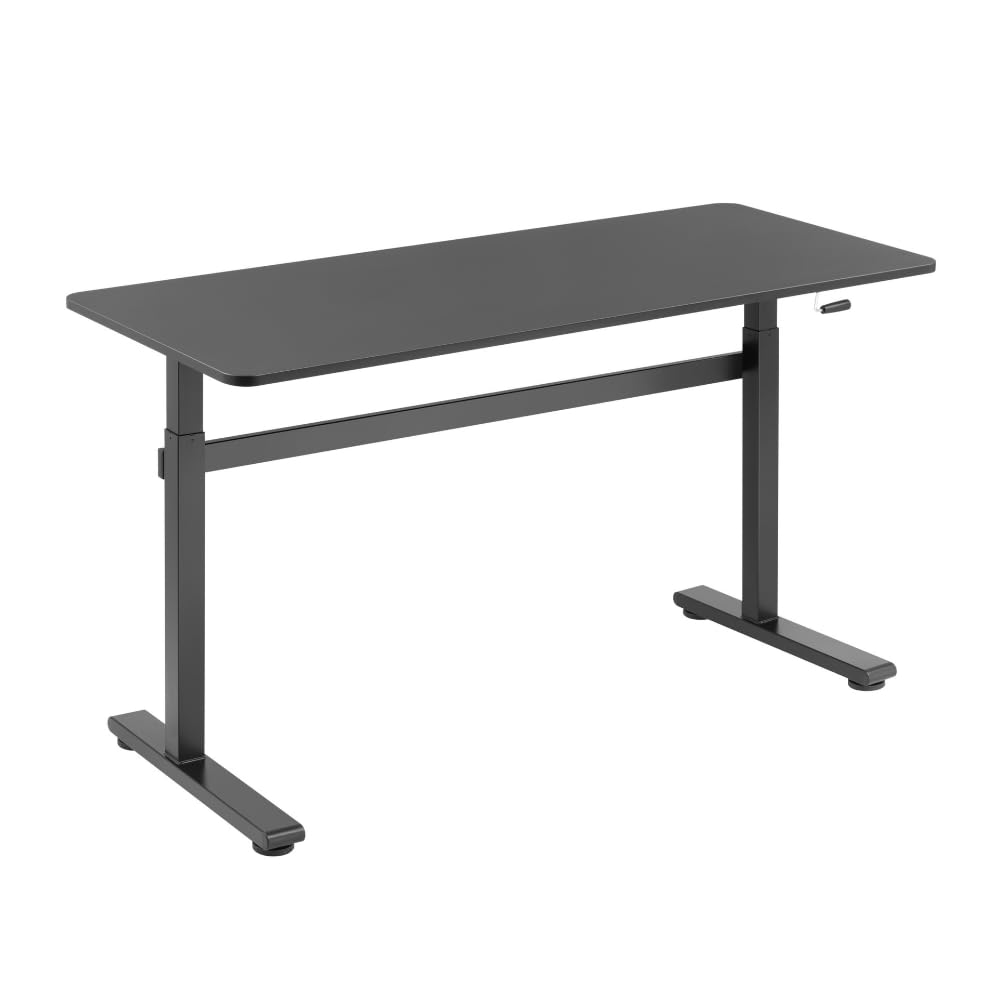 Alterzone 昇降デスク ブラック 手動式 ハンドル式 スタンディングデスク 高さ調整 勉強机 学習机 PCデスク シンプルデスク簡単組立て 幅140×奥行60cm 高さ70~117cm ALZMSD-1 15,318円