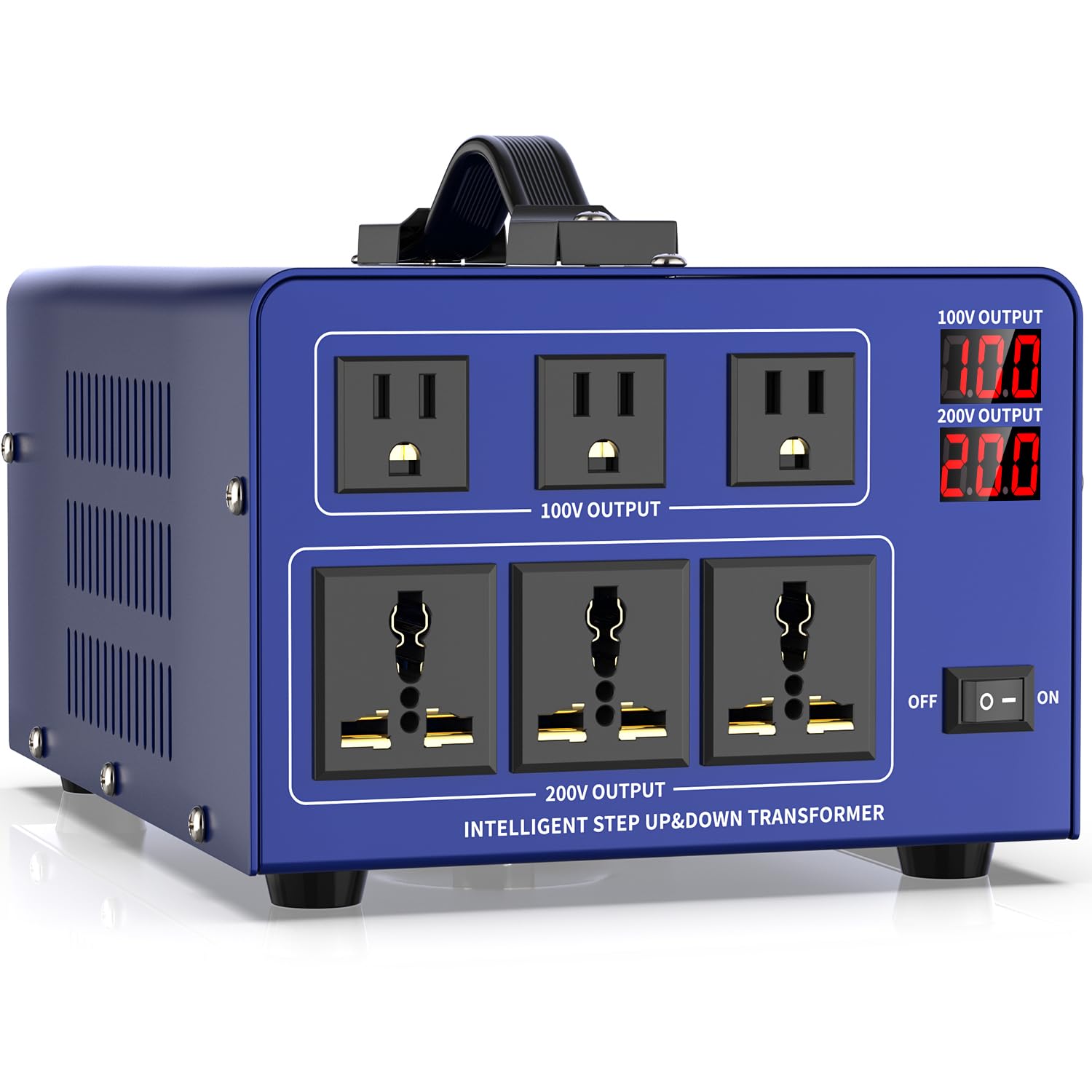 3000VA 変圧器 アップトランス ダウントランス 100v 200v変換 入力出力電圧自動切替 海外電気製品を日本で使用 降圧・昇圧兼用型 電源変換100v 200v ポータブル 海外機器対応 6口プラグ付き|生活応援ショップ 店