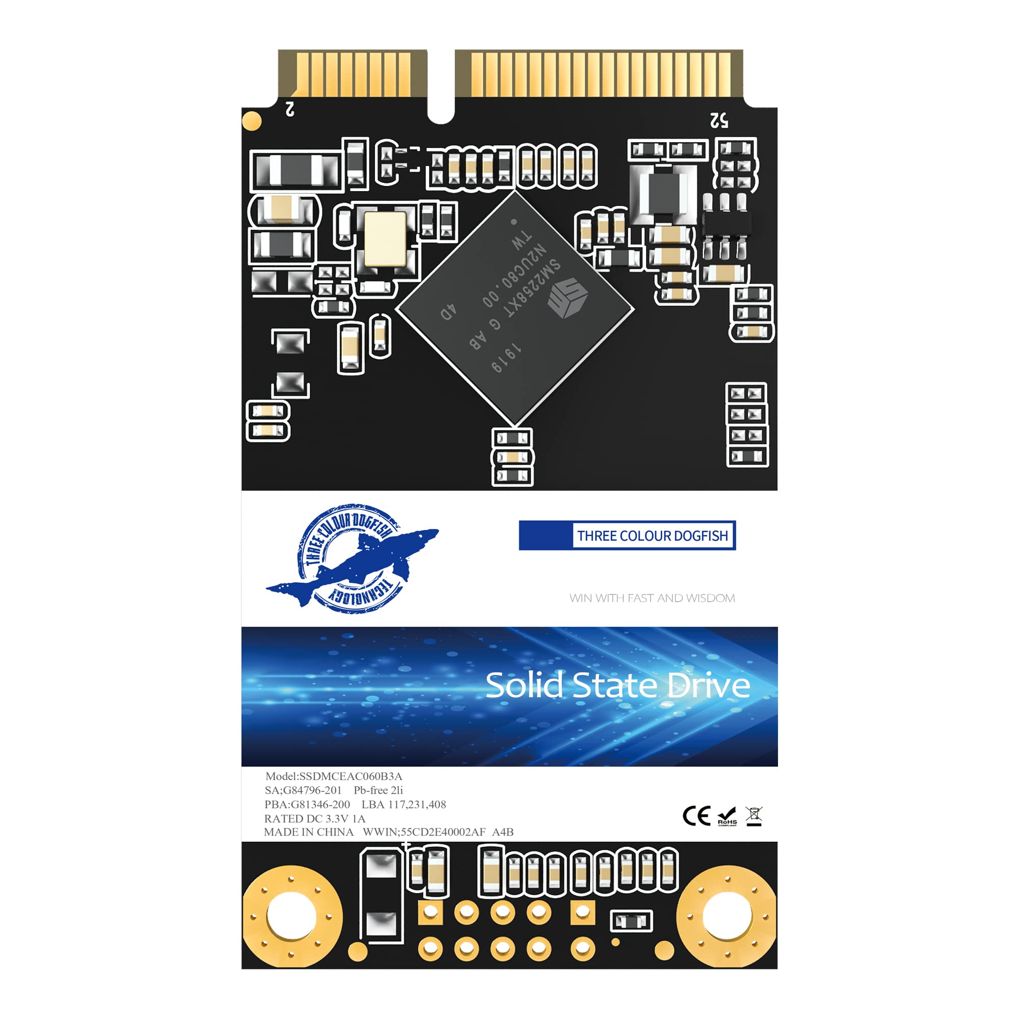 Dogfish Msata SSD 1TB 内蔵型 ミニ ハードディスク SSD Disk Solid State Drive(1TB, MSATA)|生活応援ショップ 店