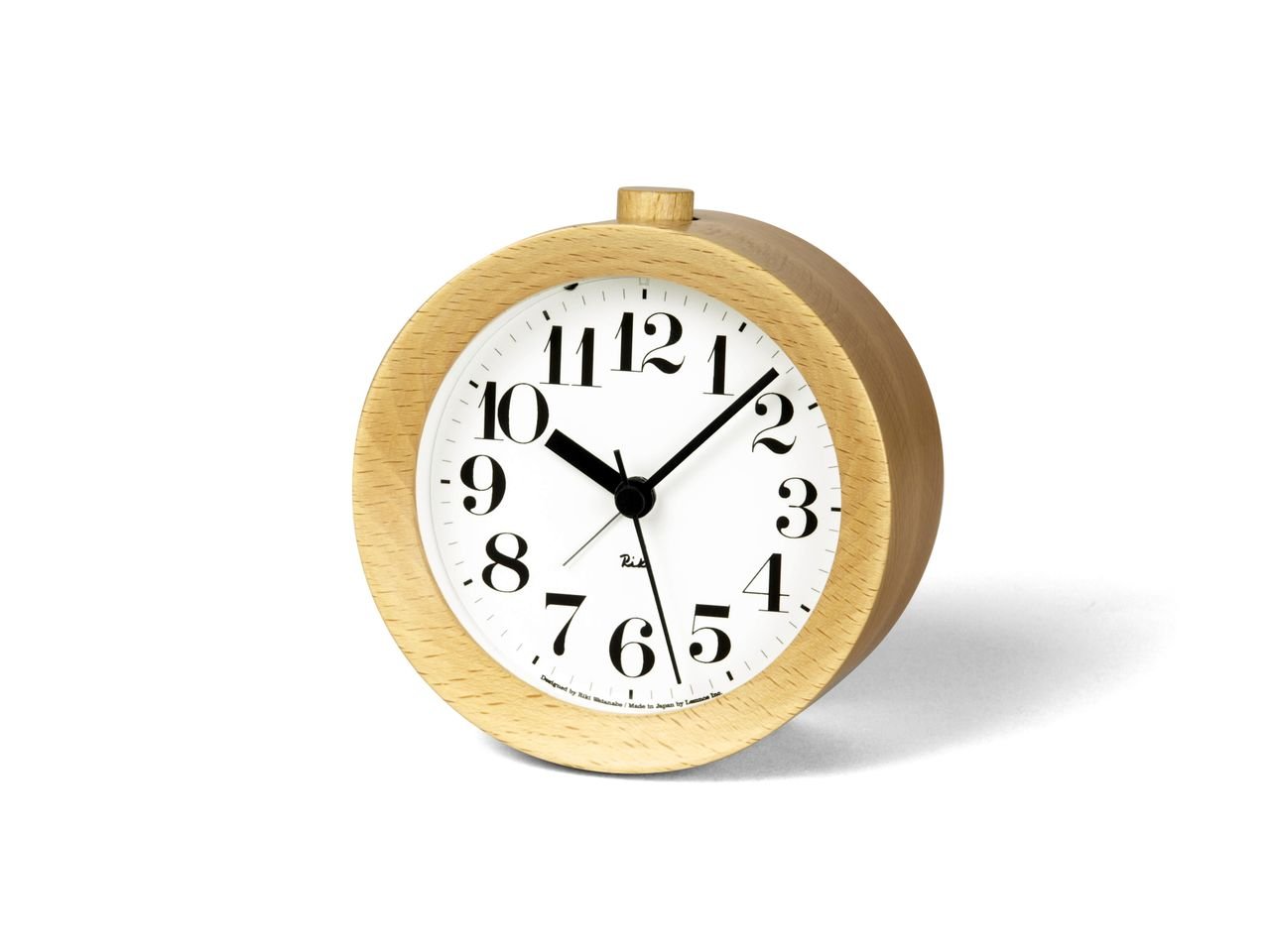 レムノス アラーム時計 アナログ リキアラーム 天然色木地 RIKI ALARM CLOCK ナチュラル WR09-15NT Lemnos|生活応援ショップ 店