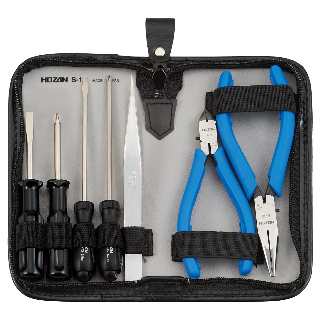 ホーザン(HOZAN) 工具セット セット内容7点 車載工具に最適 引出しに収まるコンパクトサイズ 寸法153W&times;82H&times;25Dmm S-1｜生活応援ショップ　店