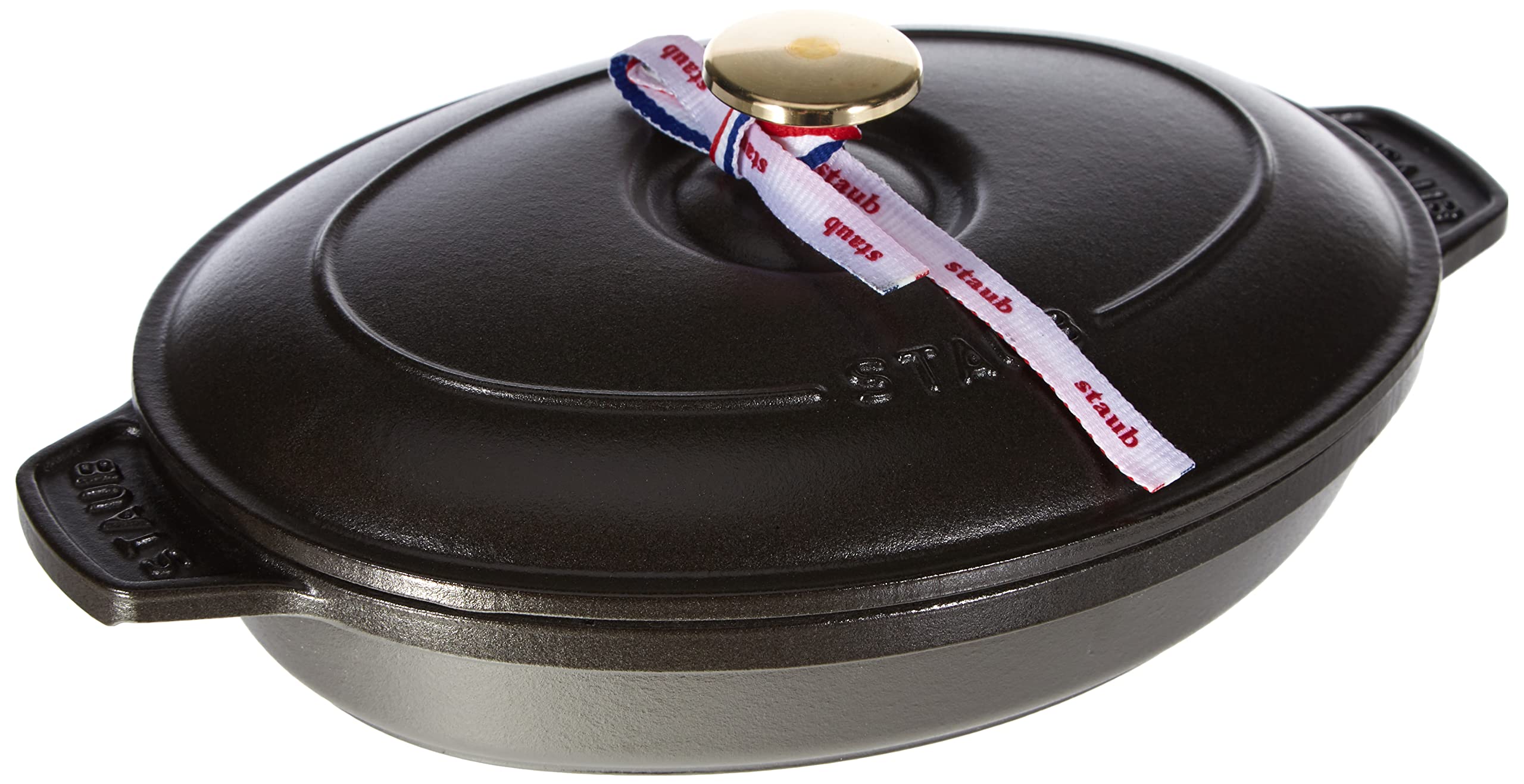 staub ストウブ 「 オーバル 熱っぽいお皿 黒いこと 23糎 」 両手 鋳込み ホーロー 浅型 IH相応う 【日本定まり売りわたす品】 Hot Plate 40509-582