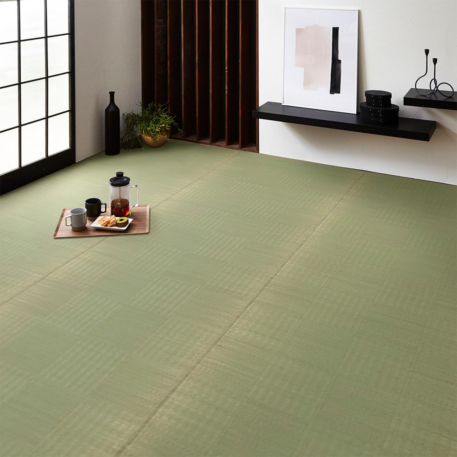 イケヒコ い草 気どらずに原材料 引っ敷き 引っ敷き 花ござ 裏張りなし 四角四面 単品 グラッセ 無地 約286×286糎 本間4.5畳 日本製 純国産い草当て嵌める 九州 抗菌 防臭 ヒバ製作 汚れにくい 両面使える リヴァーシブル 洗い濯ぎ不可 市松柄 和今めかしい アジアン