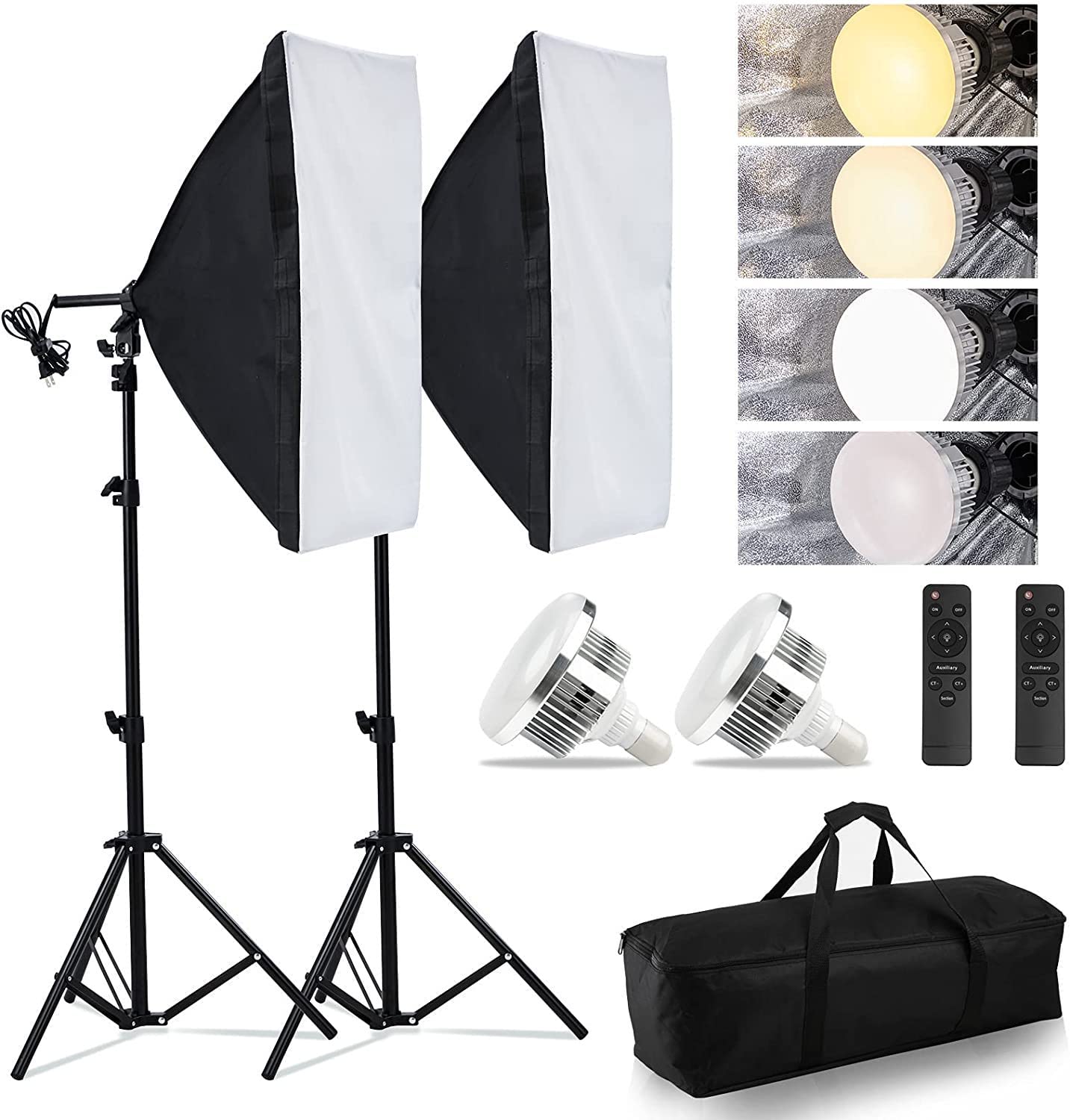 ソフトボックス【 2024新登場LED撮影用ライト】写真撮影ソフトボックス 50x70cm 照明キット 遠隔操作 3色ライトモード 2800K-6000K 撮影用照明 写真照明用セット 三脚付き 調整可能スタンド 収納バッグ付き お持ち込みやすい 写真用 ｜生活応援ショップ　店