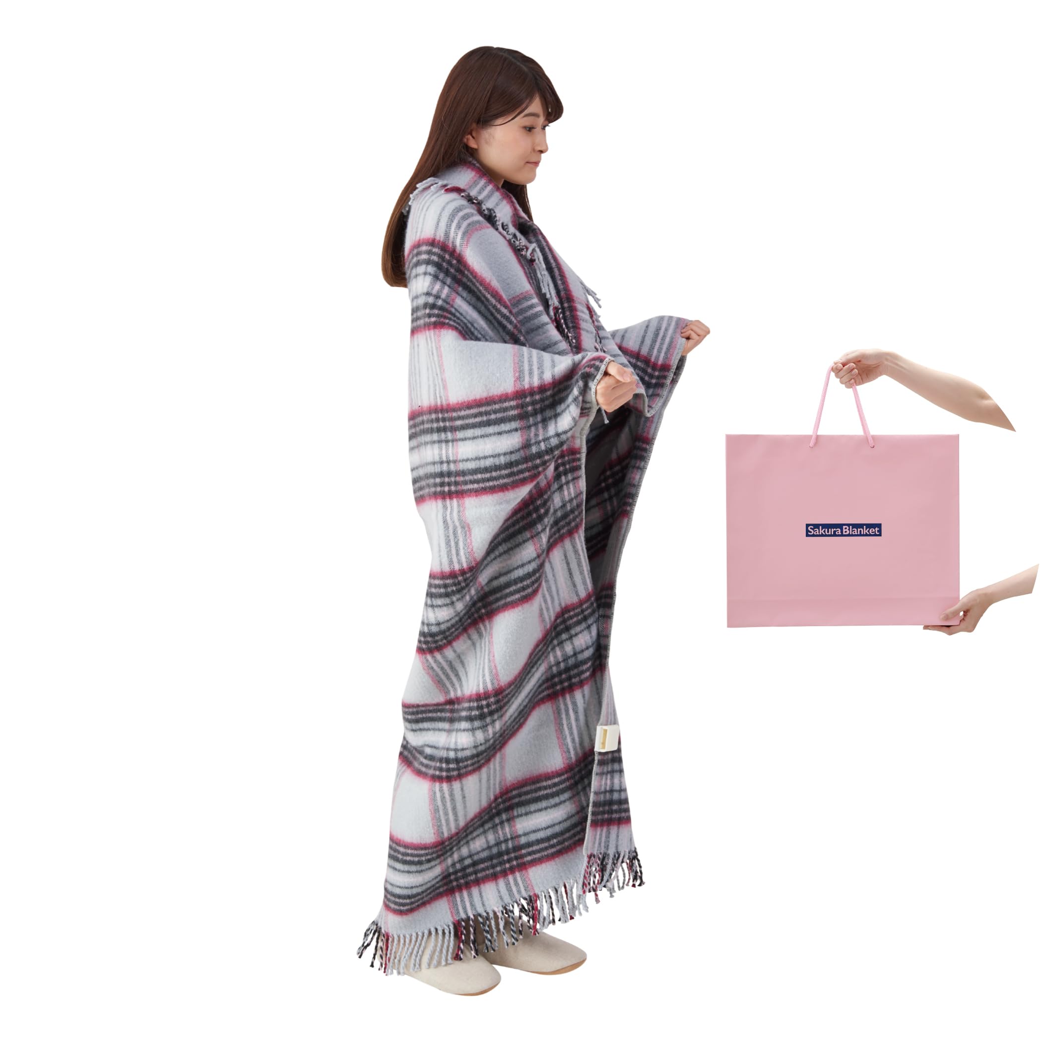 Sakura Blanket (サクラ ブランケット) プレゼントやギフトに最適！ 170×130cm 日本製 洗える ホットスローケット SAKURA39-TK1(SG) シルバーグレー（ショッピングバックに入れお届けします)