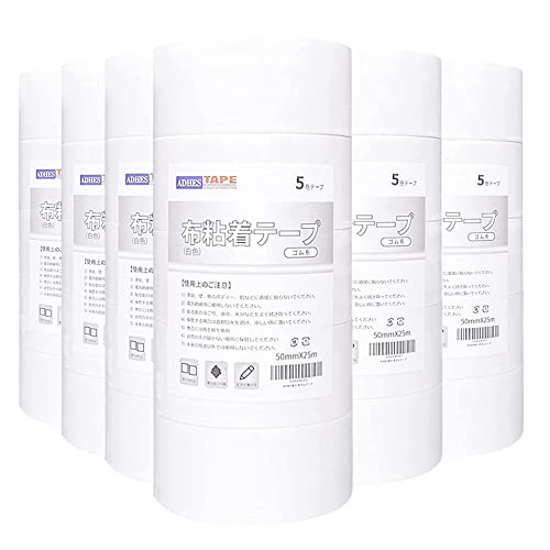 ADHES 布テープ 白 布ガムテープ 梱包テープ 強力 50mm×25m 30巻入り|生活応援ショップ 店