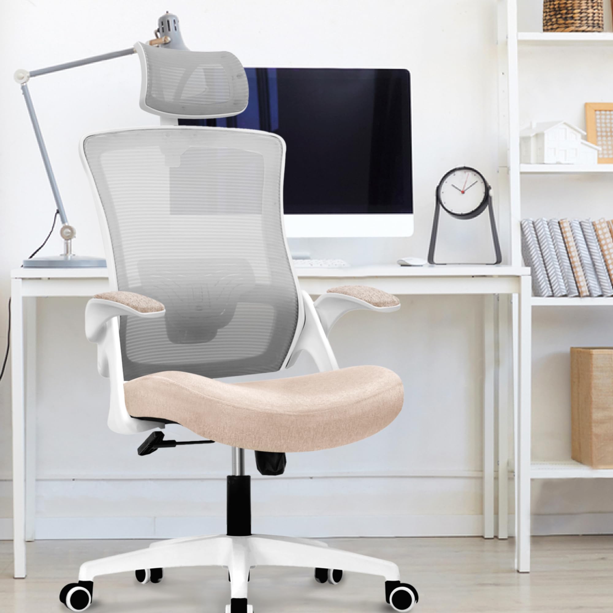 【3Dで支える2重メッシュ】NEOCHAIR オフィスチェア デスクチェア メッシュ 通気性 ヘッドレスト付き 体圧分散 低反発座面 キャスター 跳ね上げ式 テレワーク 在宅ワーク DBS-H