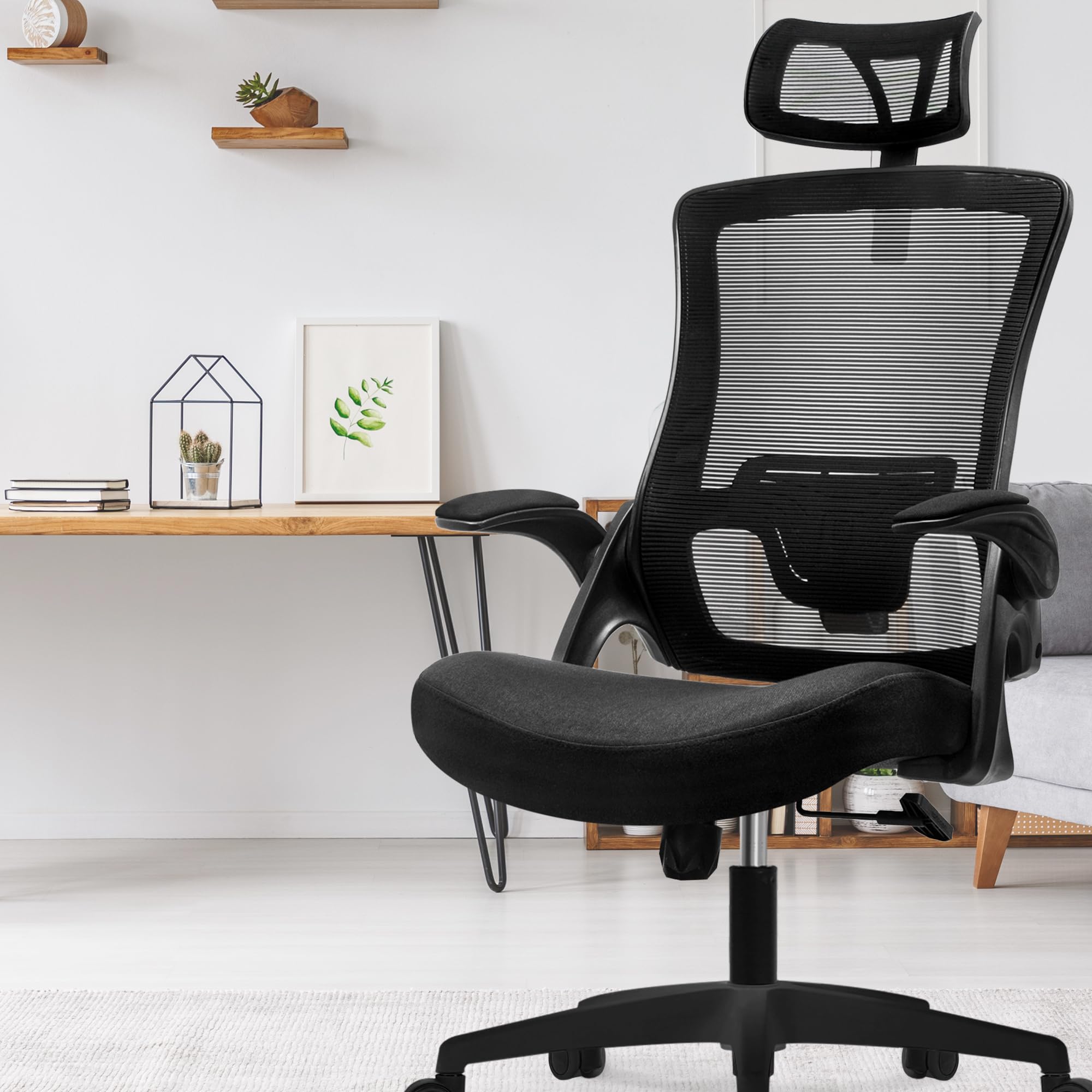 【3Dで支える2重メッシュ】NEOCHAIR オフィスチェア デスクチェア メッシュ 通気性 ヘッドレスト付き 体圧分散 低反発座面 キャスター 跳ね上げ式 テレワーク 在宅ワーク DBS-H