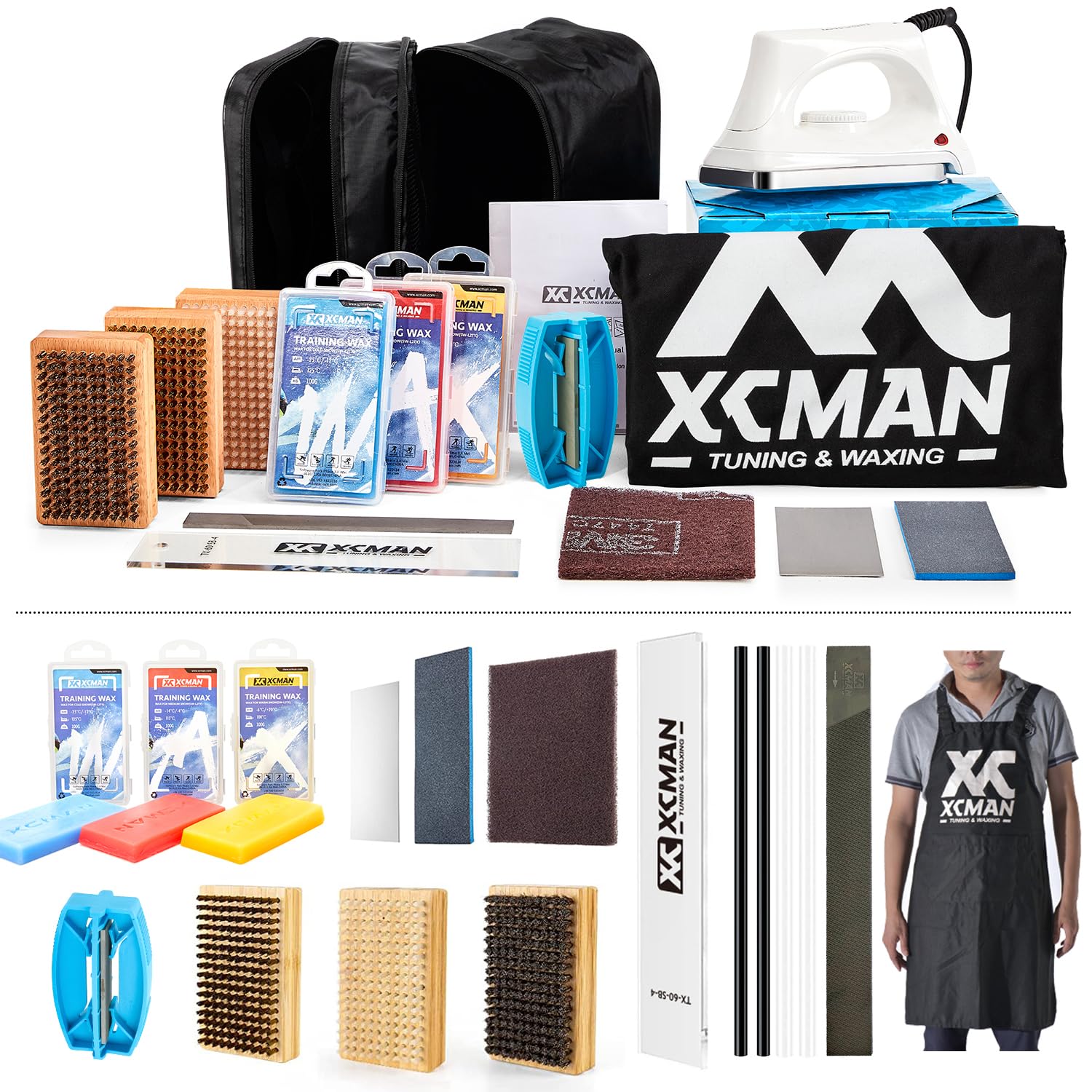 XCMAN スキー スノーボード用ワックス完全 チューニング工具キット ワクシングアイロン(Luxyry Version)