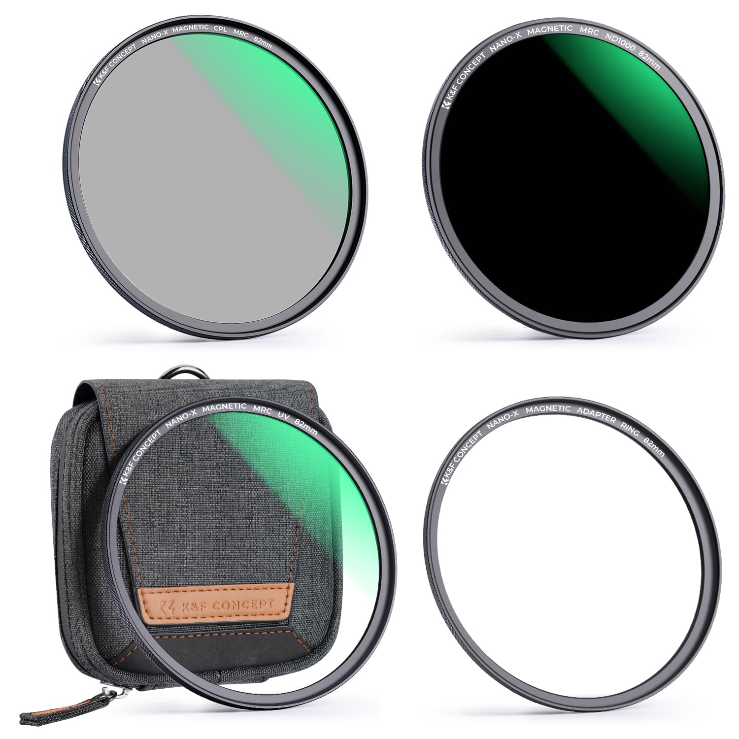 K&F Concept 82mm マグネット式ND1000+CPLフィルター+MCUVフィルターセット 磁気吸着 装着便利 AGC光学ガラス 高透過率 低い反射率 28層ナノコーティング 超薄枠 撥水防汚キズ防止 フィルターバッグ 磁気アダプターリング付属 16,082円