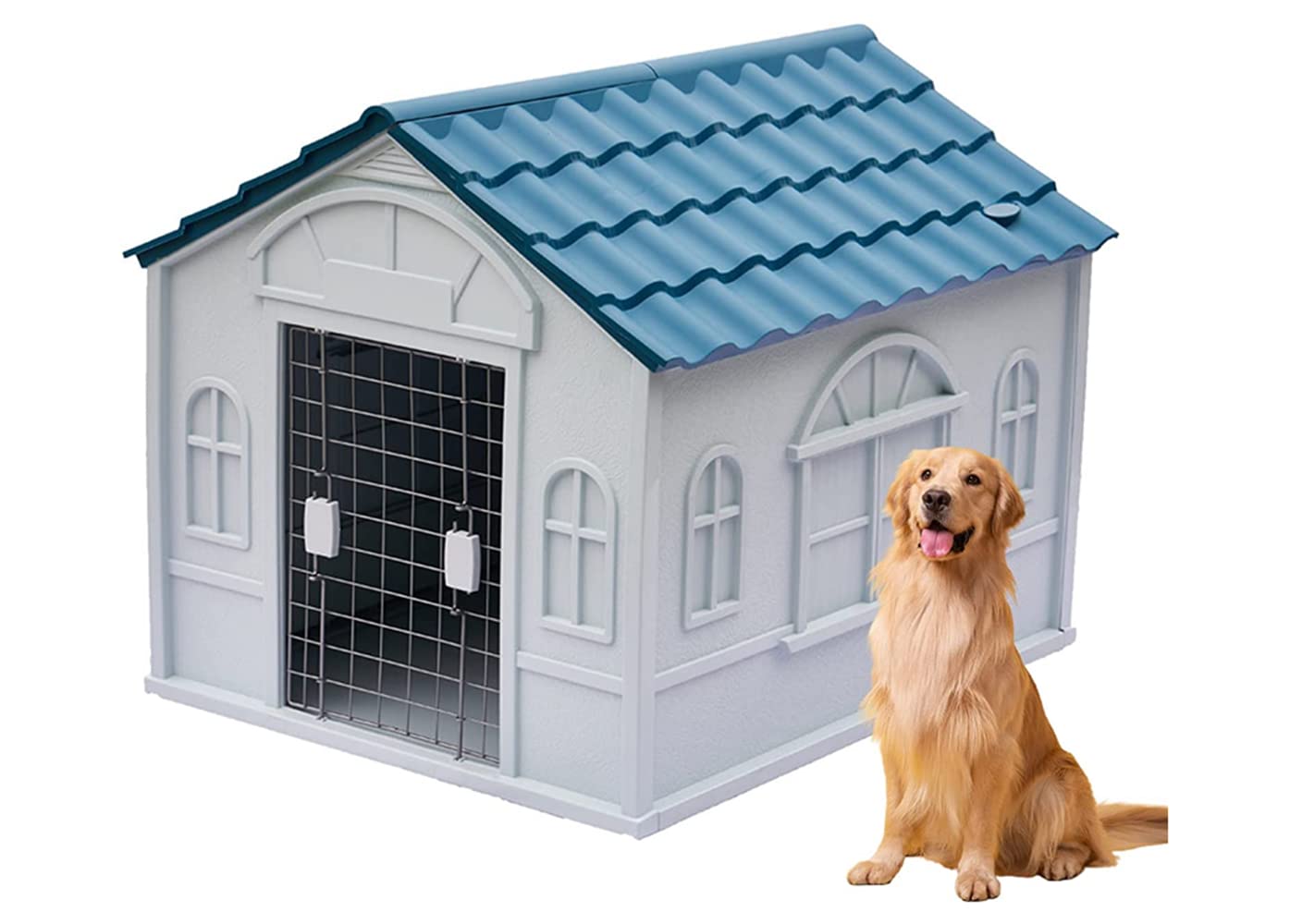 HPYWTJY 犬小屋 大型犬 プラスチック 犬小屋 屋外用 中型犬 断熱 犬小屋 屋外用 小型犬 犬小屋 室内 屋外 大型犬 小型犬 中型犬用 夏用 涼しい 犬舎 屋外用 室内用 夏用冬用 プラスチック 犬小屋 ペットハウス 鉄扉付き 猫ハウス 屋外用犬 14,384円