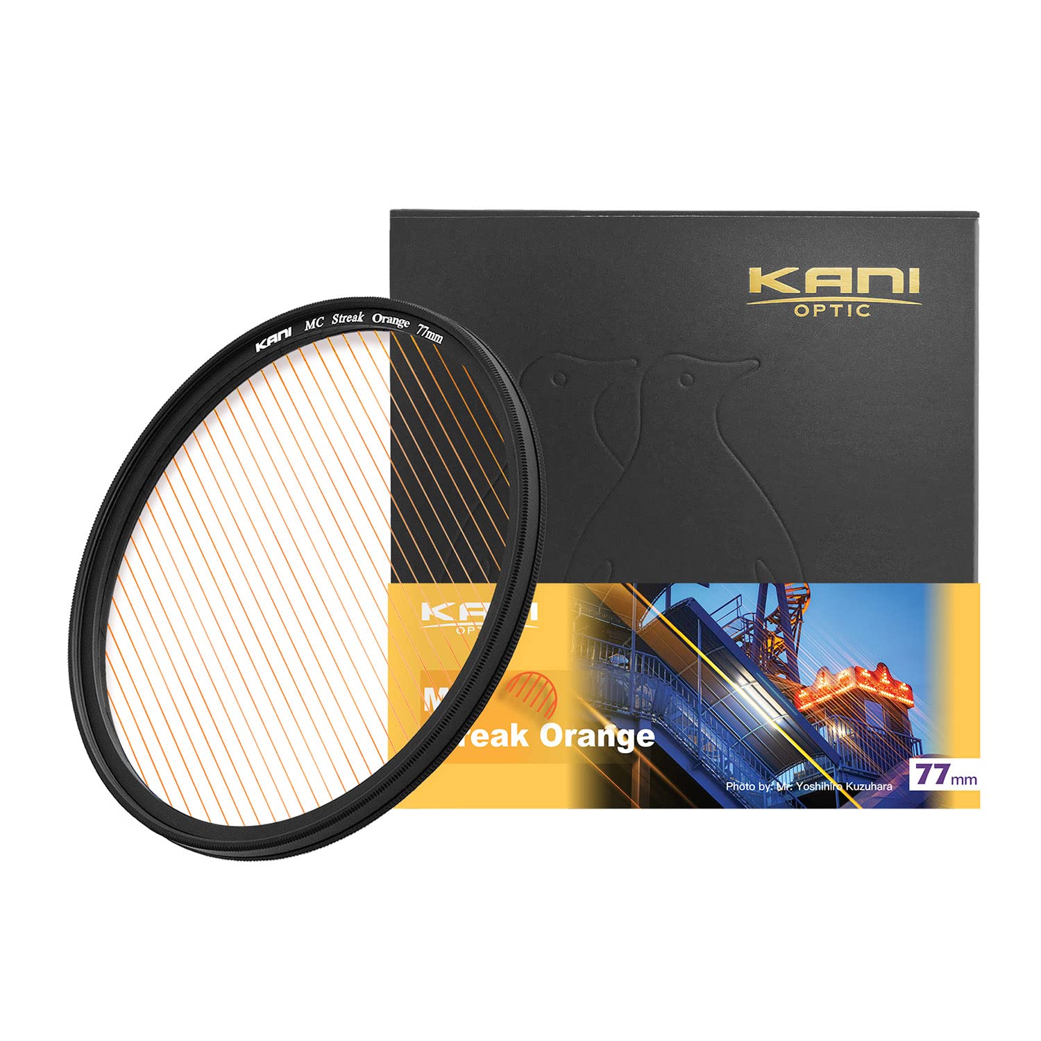 KANI 77mm ストリークオレンジ 特殊効果 ストリークフィルター 光条色：オレンジ アナモルフィック 夜景 イルミネーション ポートレート Streak Orange K17194｜生活応援ショップ　店