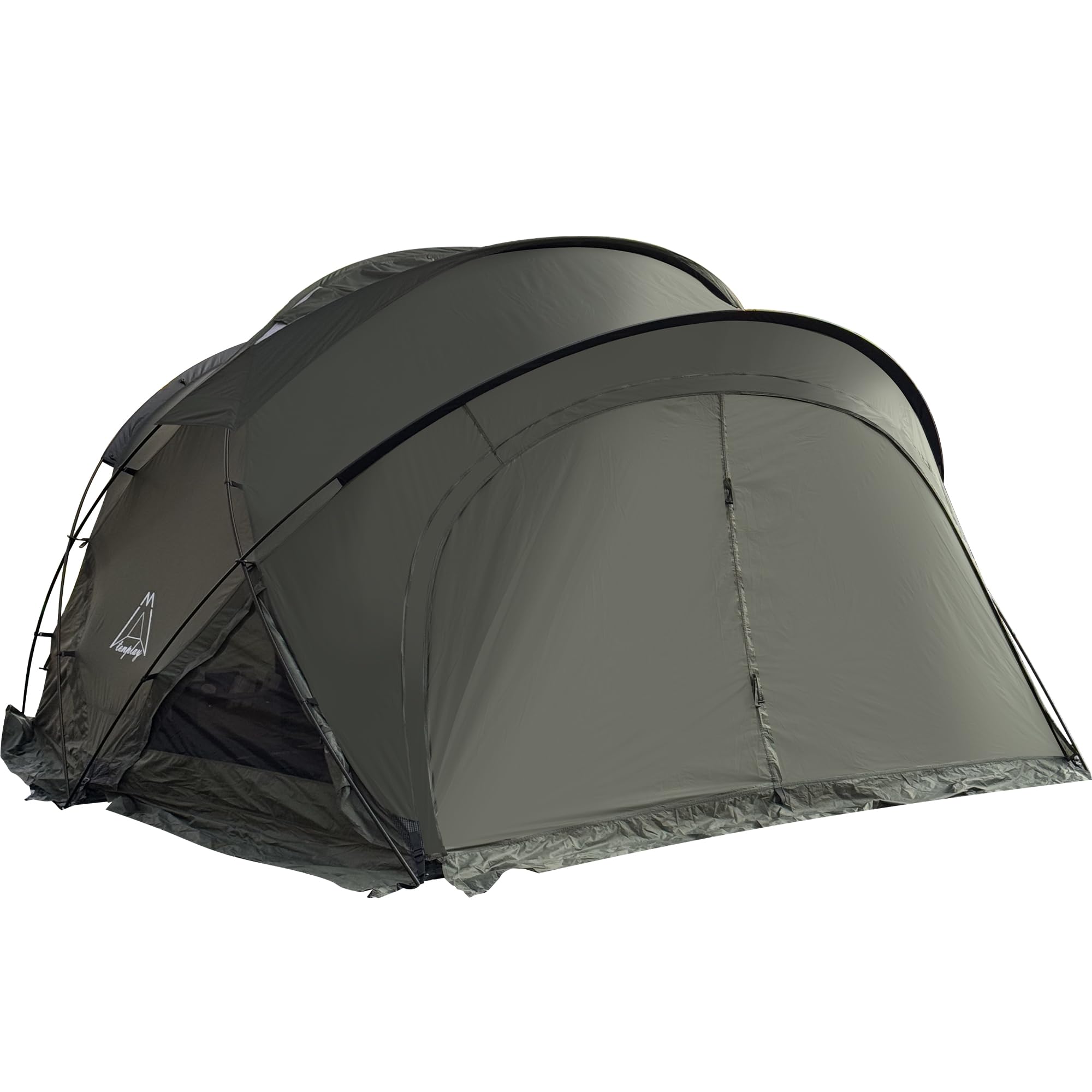 Tenplay 「G-TENT-M」シェルターテント ドームテント 4-6人用 幅350cm リビングルーム 4シーズン 防水防風 70Dナイロン 煙突穴付き アルミ製ポール 耐水圧5000mm ファミリー 自立式 キャンプ アウトドア グランピング BB