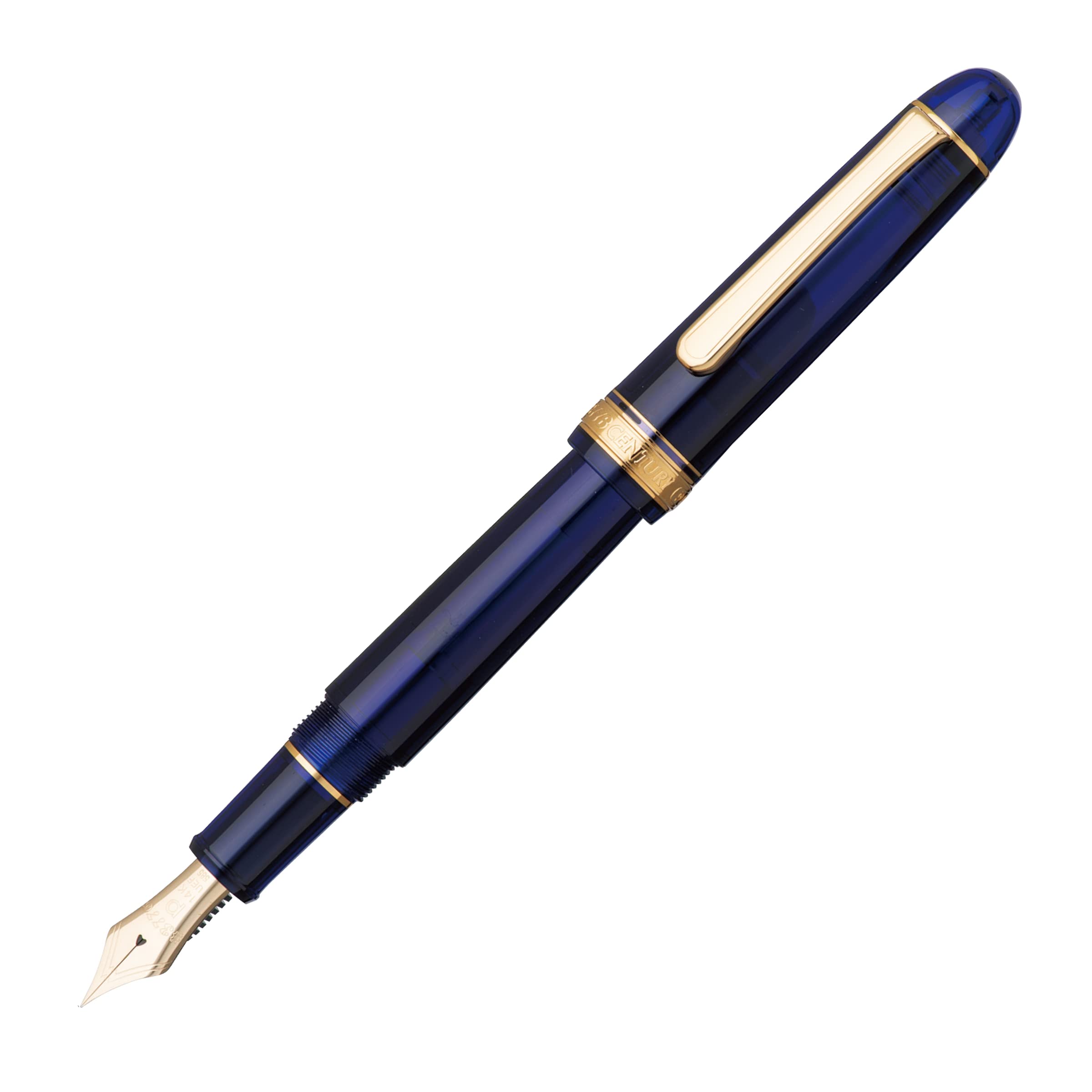 プラチナ万年筆 万年筆 #3776 センチュリー シャルトルブルー 極太 PNB-15000#51-5 本体サイズ:139.5x15.4mm/極太/20.5g