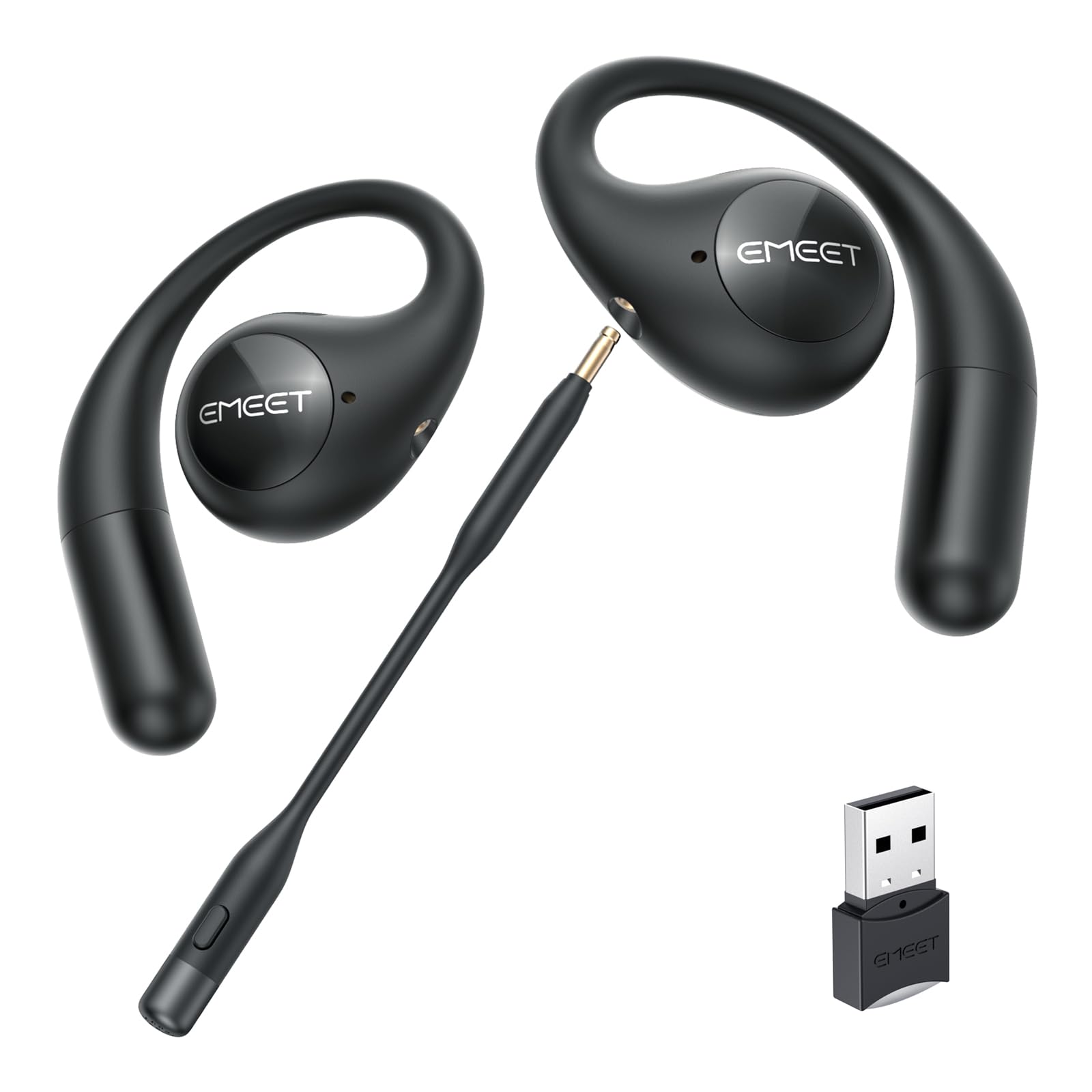 EMEET AirFlow オープンイヤーワイヤレスイヤホン 2024革新設計 Bluetooth 5.3 ワイヤレスイヤホン 耳を塞がない マルチポイント接続 マイク付き 取り外し可能なマイクブーム搭載 IPX5防水規格 最大40時間再生 パワフルな低音 13,407円