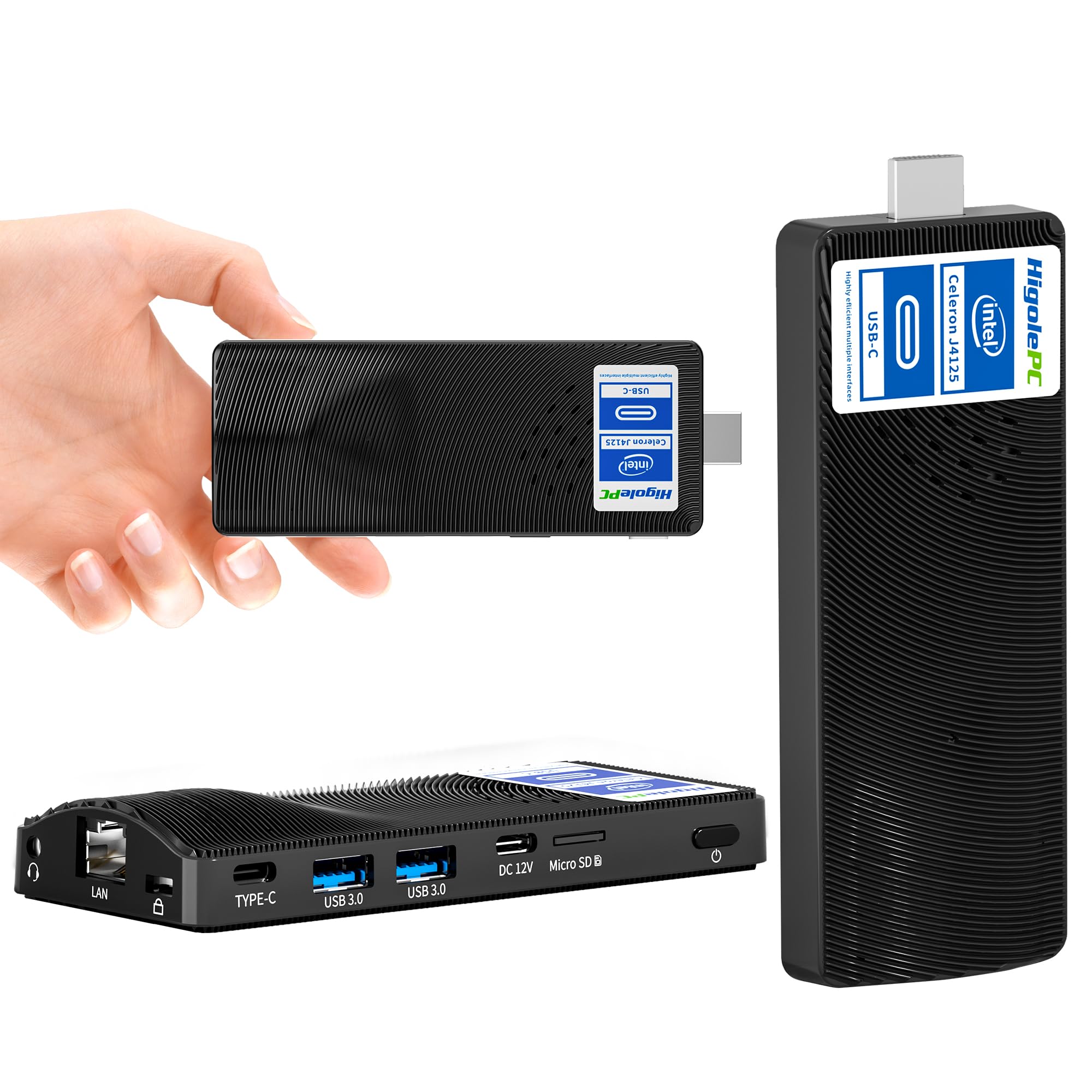 HigolePC スティックPC スティックパソコン インテル Celeron J4105 8GB 128GB Windows 11 Pro デスクトップパソコン フル機能Type-C Wi-Fi 5 有線LAN USB3.0 4K出力対応 軽量 静音 小|生活応援ショップ 店