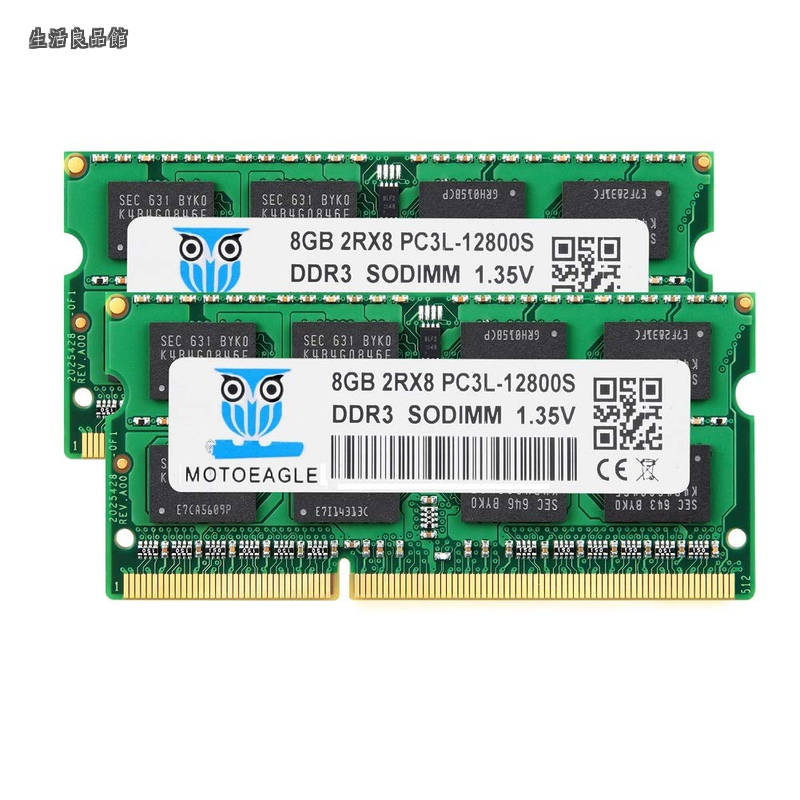 【送料無料】ノートPC用メモリDDR3L 1600 MHz 16GB Kit PC3L-12800 8GB&times;2枚組 SO-DIMM 電圧 1.35V/1.5V 204Pin CL11 Non-ECC Mac 対応｜生活良品館