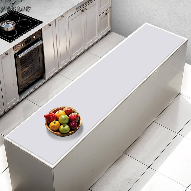 【送料無料】調理台保護マット 特大シリコンマット 200×50cm キッチンカウンター 保護シート 厚さ2mm カット可能 耐熱250℃ 滑り止め 傷防止 防汚 防水 吸音 丸めて収納 ライトグレー|生活良品館
