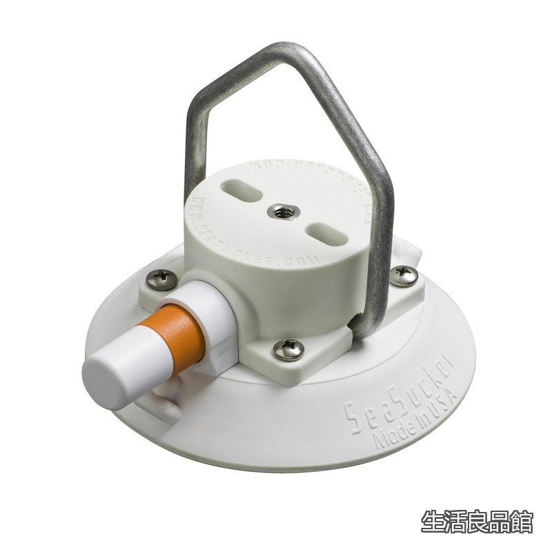 【送料無料】シーサッカー 4.5インチ(直径約11.43cm) ポイントトップDリング付き 真空マウント 吸盤 保護カバー付 キャンプ コンパクト ブラック ホワイト スペア 交換用 ネジ1/4-20 vm1015｜生活良品館