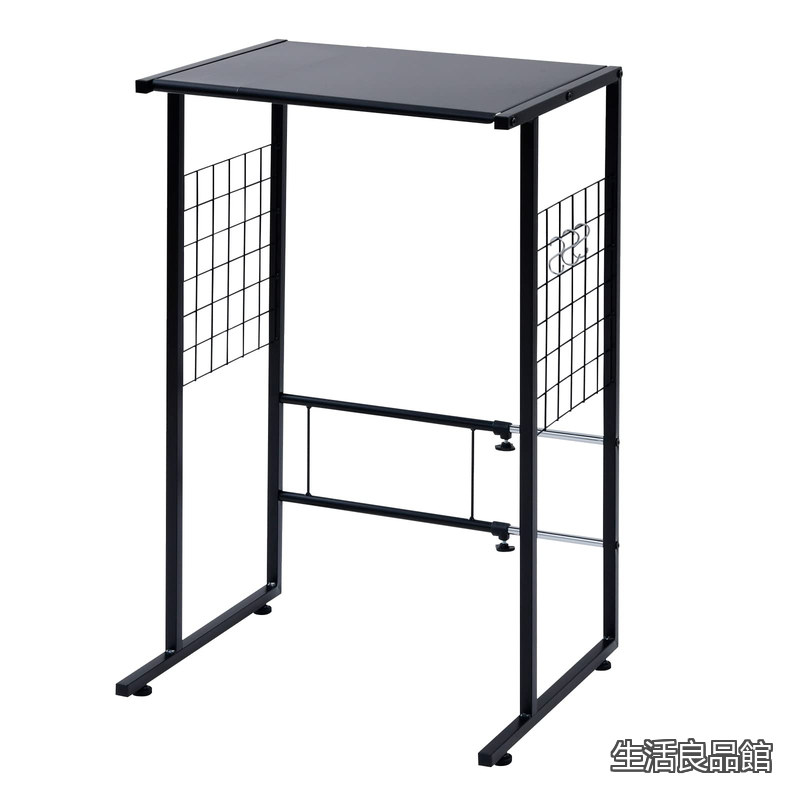 【送料無料】キッチンラック レンジ台 幅40-55&times;奥行45.5&times;高さ85cm ゴミ箱上ラック キッチン 棚 伸縮式 スチール 組立品 ブラック YPR-40(BK)｜生活良品館 7,271円