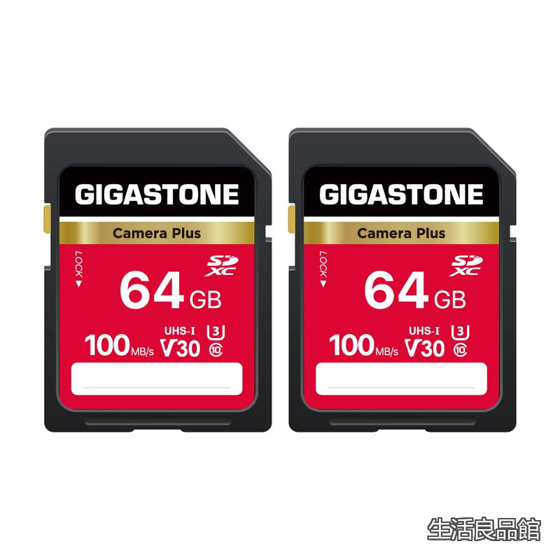 【送料無料】64GB SDカード 2個セット Camera Plus SDXC UHS-I V30 U3 C10 100MB/s メモリーカード 高速 フルHD ビデオ デジタルカメラ ミニケース2個付き|生活良品館