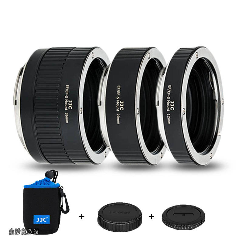 【送料無料】接写リング デジタル接写リングセット Canon EF/EF-S マウント用 EOS 90D 80D 5D IV III II 6D II 5DS 5DR 1DX III II Kiss X10i X10 X9 X9i x8i X70 対応 12mm+20mm+36mmセット ボディキャップとリアレンズキャップ 付属|生活良品館