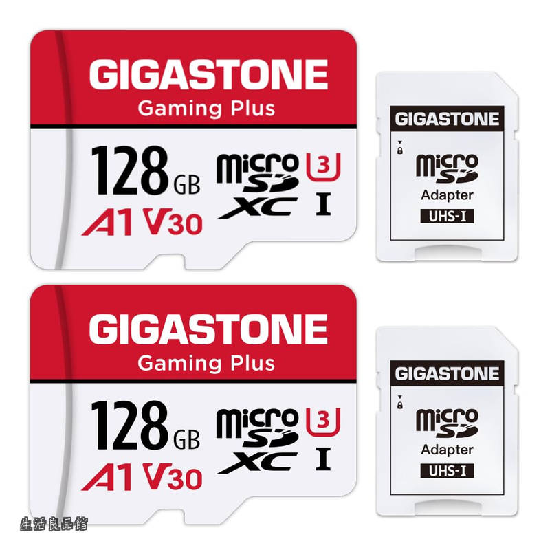 【貨物輸送無料】1 相応う】 GIGASTONE マイクロsd歌留多 128GB 2個仕掛ける Gaming Plus microSDXC UHS-I A1 V30 U3 C10 4K 100MB/s UHD画像 SDアダプタ2枚付き添い人【5年引き受ける】