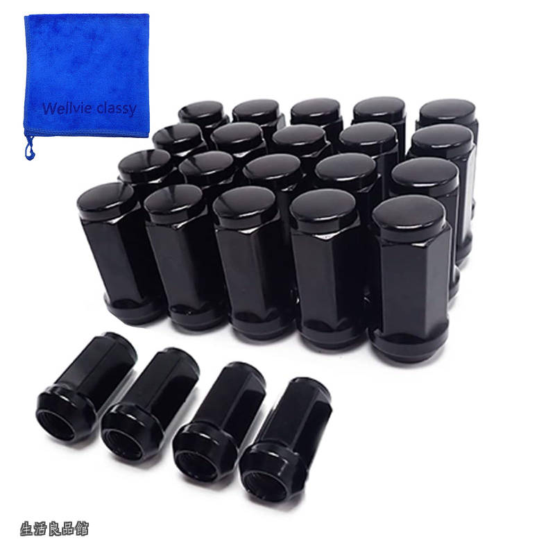 【貨物輸送無料】車輪中毒者 M14×P1.5 スチール写真 ロング 中毒者 24個 袋 19HEX 黒いこと しろがね色 エスカレード サバーバン タホ ユーコン キャデラック シボレー 鉄道車両一部分 鉄道車両装置 御洒落 カスタム中毒者 (黒いこと)