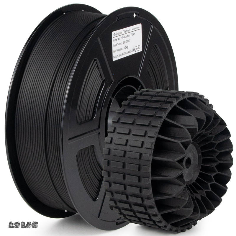 【貨物輸送無料】1.75粍、高熱抵抗力 PA6-CF 3D 印刷機細糸、強化因子炭素衣料繊維 PA6 細糸 1kg (2.2lbs) 木管