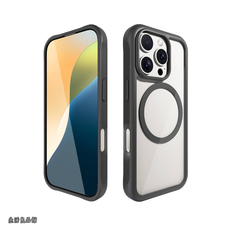 【貨物輸送無料】AIR/大猩々硝子iPhone容れもの for iPhone 16つづき物 MagSafe相応う、耐衝撃、米軍MIL判定基準、黄変押しとどめる、強磁石積み上げる、ストラップホール (黒いこと  iPhone 16 Pro)