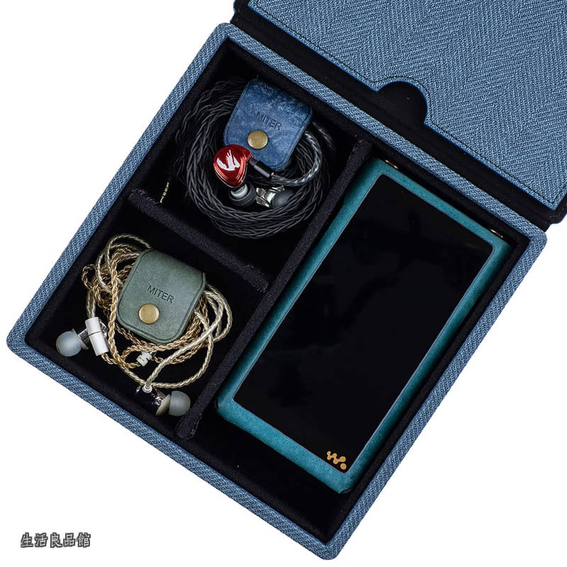 【貨物輸送無料】イヤ電話機 納める FiiO iBasso Sony Shanling HiBy Cayin Astell\u0026Kern Questyle Earphone 用、IEM イヤ電話機 + デジタルオーディオプレーヤー用ハンドメイドアクリルウィンドウハードストレージボックス (Blue-4イヤ電話機用)