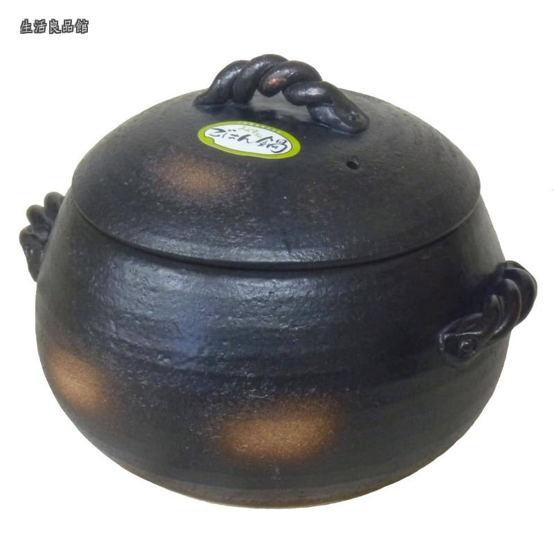 【貨物輸送無料】萬古焼 上げ米土鍋 5合炊き 伊賀風 M4807