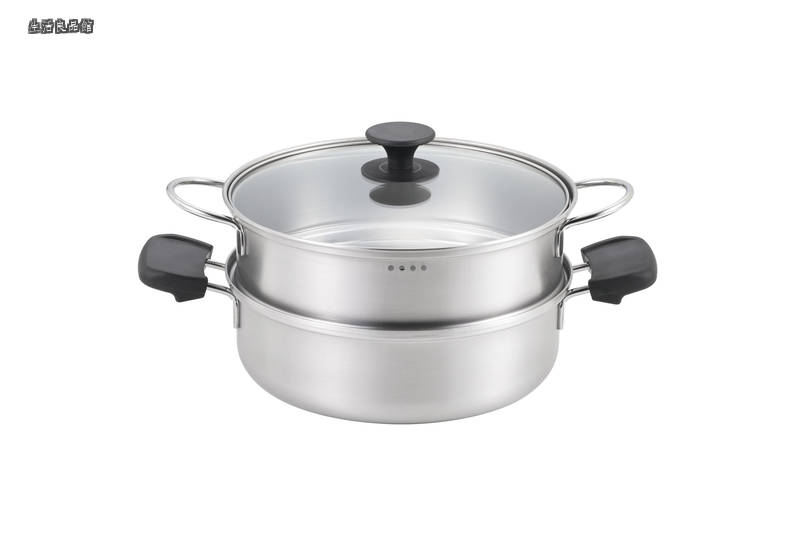 【貨物輸送無料】ラテラッテ 二段蒸し器 23糎 3.5L 硝子蓋 天使の都市-23M IH相応う ガスコンロ相応う 蒸し一皿分の料理 スチーマー 両手なべ ステンレス鋼 日本製