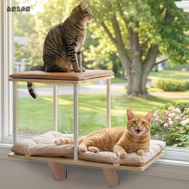 【貨物輸送無料】猫窓臥榻 多頭飼いの猫身寄り 二段式 省空白文字 強化因子二重くっ付けるで落っこちる押しとどめる 窓用ハンモック 愛玩動物用窓枠足取り 日光浴や見晴らしに至適 緊迫状態切り上げる 取りはらい洗える 夏冬両用引っ敷き付き添い人 日本語言いあらわす書付き添い人
