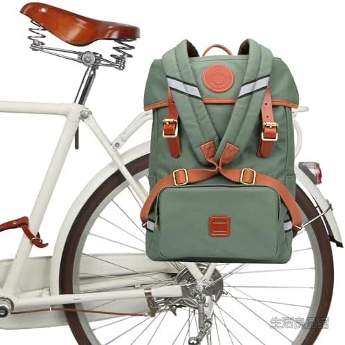 【送料無料】自転車リアバッグ 大容量15L 帆布製 サイドバッグ キャリアバッグ 反射付き 通勤通学 キャンプ ロードバイク バックパック｜生活良品館