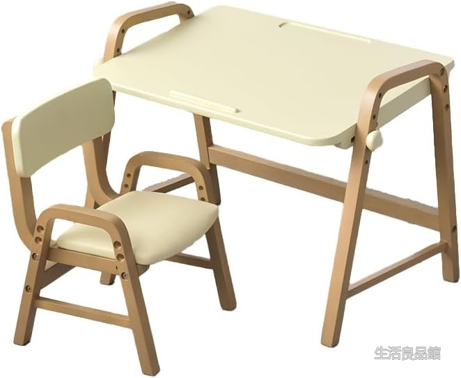 【送料無料】キッズデスク&チェアセット 学習机 3段階高さ調節 カフェオレ 軽量 子供部屋 勉強机 セット|生活良品館