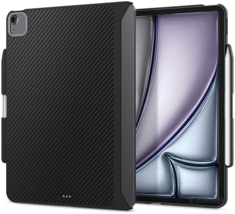 【送料無料】iPad Air 11インチ ケース 耐衝撃 アラミド TPU ハイブリッド カーボン調 高級感 フチ高設計 ブラック｜生活良品館