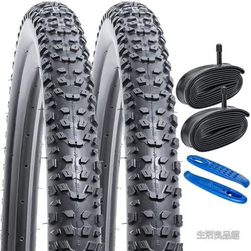 【送料無料】26インチ 2.3タイヤ 2本セット 自転車用 マウンテンバイク MTB クロスバイク 厚肉チューブ 米式バルブ32mm タイヤレバー付き 耐摩耗性 グリップ力抜群 折りたたみ可能｜生活良品館
