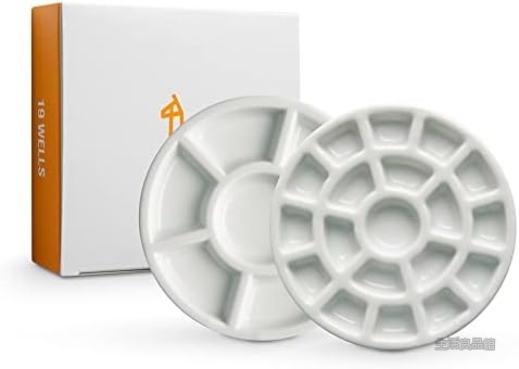 【送料無料】水彩パレット 磁器製 ミニ 19仕切り 混色パレット 2枚セット 専用缶入 旅行用 軽量 コンパクト スケッチ 水彩画 初心者 プロ 環境配慮 ギフト｜生活良品館 8,297円