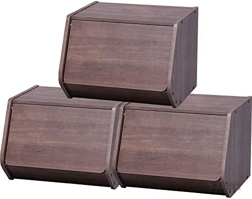 【送料無料】収納ボックス 40&times;38.8&times;30.5cm ブラウン 3個セット 積み重ね可能 耐荷重20kg おしゃれ収納｜生活良品館