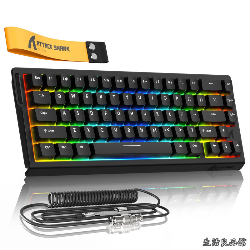 【送料無料】SHARKxMAMBASNAKE X68 HEゲーミングキーボード、ラピッドトリガー対応、磁気スイッチ、8000Hzポーリングレート、0.125msレイテンシー、0.01mmRT精度、0デッドゾーン、snap tap、128Kスキャンレート、カスタム可能トリガーポイント、4-in-1キー機能、ウェブドライ｜生活良品館