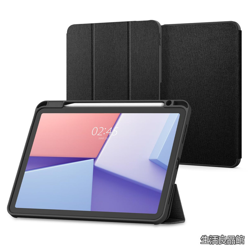 【貨物輸送無料】iPad Air 11in M4/M3/M2 (2026/2025/2024) iPad Air 10.9in (2022/2020) 容れもの 照明ランプ 耐衝撃 すり傷押しとどめる 布切れ オートスリープ アーバン・フィット ACS07754 (黒いこと)