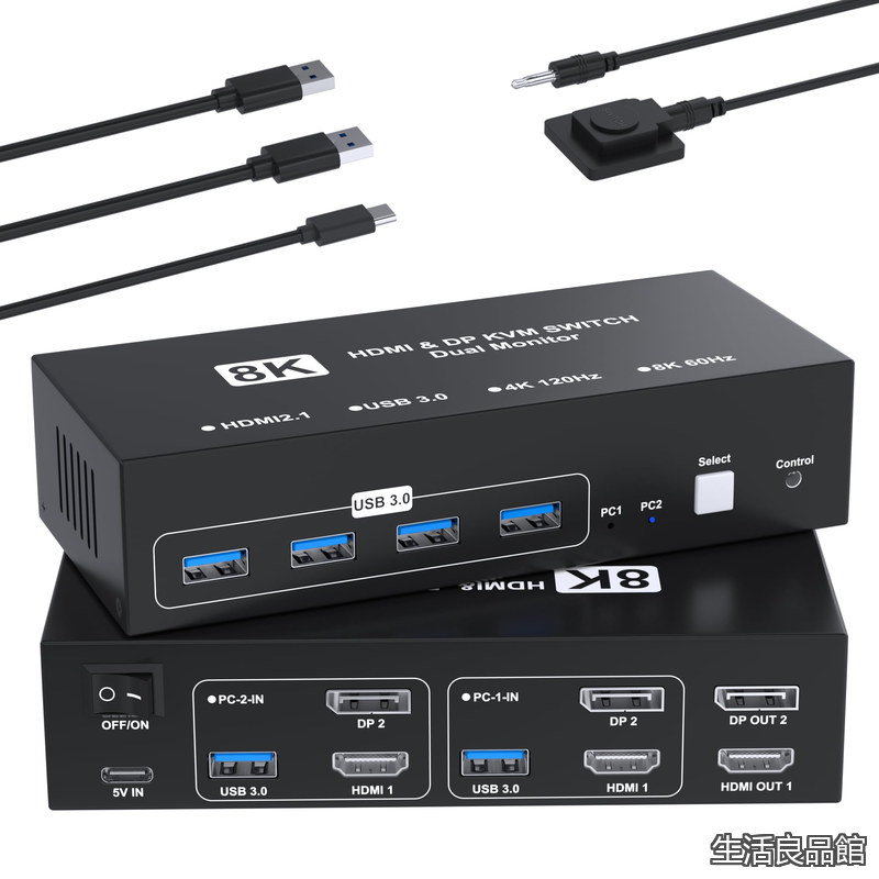 【貨物輸送無料】HDMI+DisplayPort KVM取り替えっこ 2インプット2最終生産物 パソコン 2台管する2台 KVM うつり変わり器 マイコン2台管する2台切り替え 4つのUSB 3.0界面 鍵盤/二十日鼠/印刷機/他のデバイス相応う マイコンうつり変わり機 パソコン うつり変わり機 USB うつり変わり器 DisplayPort セレクター USB3.0有線テレビ/手元