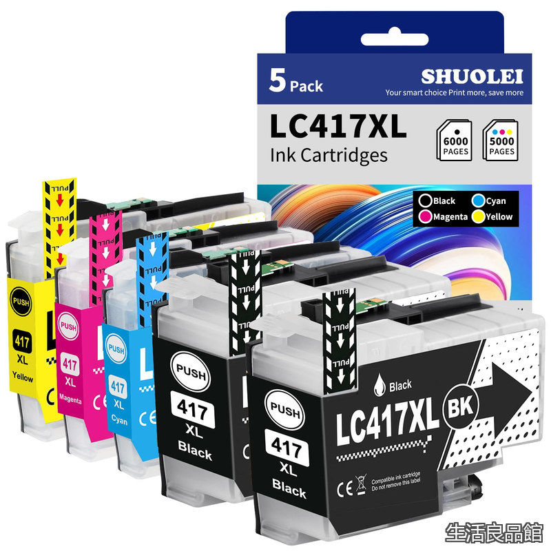 【貨物輸送無料】4色仕掛ける 2黒 [大電気容量/最新集積回路手当て/残量見せびらかす相応う] 茶飲み友だち Brother 印刷機用 (LC417XLBK・LC417XLC・LC417XLM・LC417XLY) 相応う機種: MFC-J7600CDW/J7500CDW/J5800CDW/HL-J7010CDW 全色?料インキ