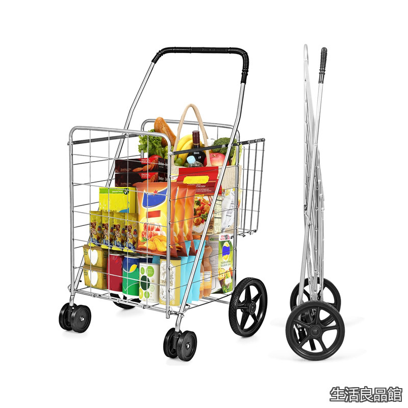 【貨物輸送無料】買い出し手押し車 折り畳み 4輪 耐荷重20kg ショッピングキャリー 買い出し手押し車 折りたたみ式 大電気容量 納める助けになる 横押し 多役立つこと アウトドア 老いらく者 差し上げ物 積貨委託貨物持ちはこぶ 引っ越し 買い出し キャン 御釣り ピクニックに至適 (S-しろがね色)